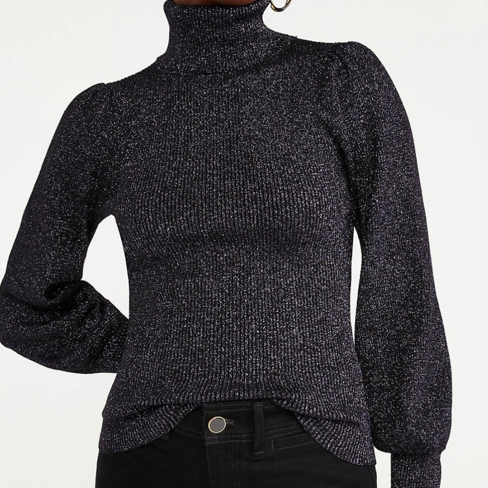 Ann Taylor Puff Sleeve Turtleneck Sweater - NEW
